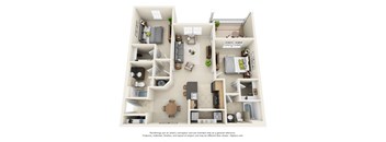 Overlook at Gwinnett Stadium, Lawrenceville Georgia, 2x2 Ruth 3D floorplan,