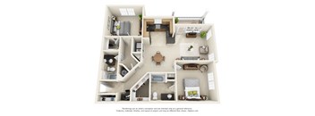 Overlook at Gwinnett Stadium, Lawrenceville Georgia, 2x2 Perry 3D floorplan