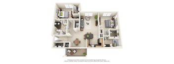 Overlook at Gwinnett Stadium, Lawrenceville Georgia, 2x2 Kelly 3D floorplan