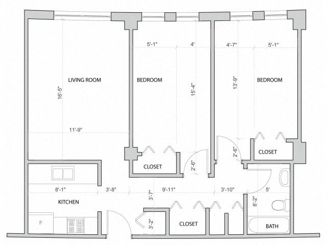 Midrise 2 bedroom Floor Plan 2