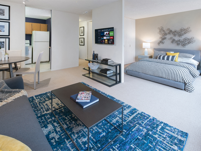 Modern Living Room at Columbus Plaza, Chicago, IL, 60601