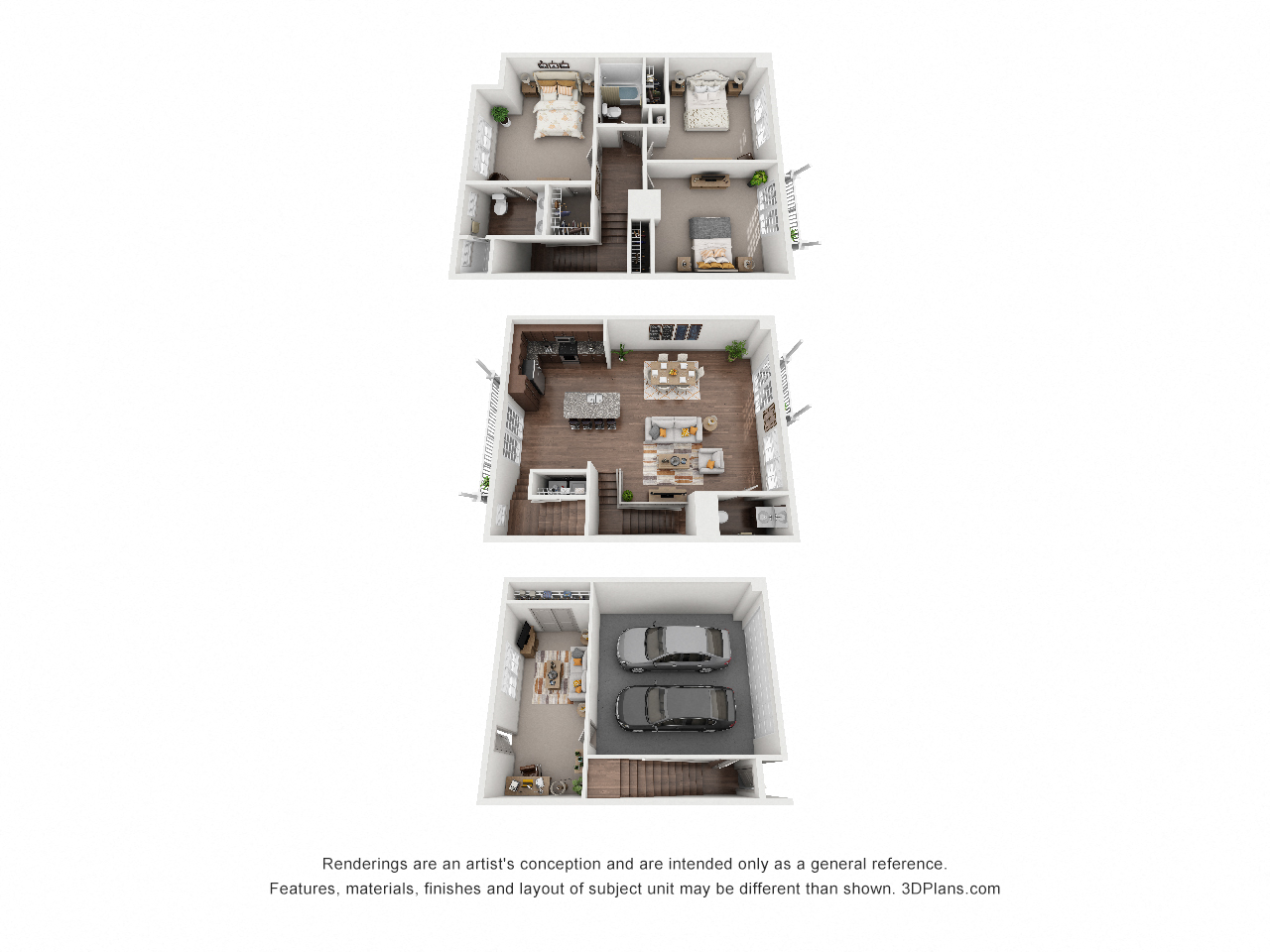 Three Bedroom | Two and One Half Bath