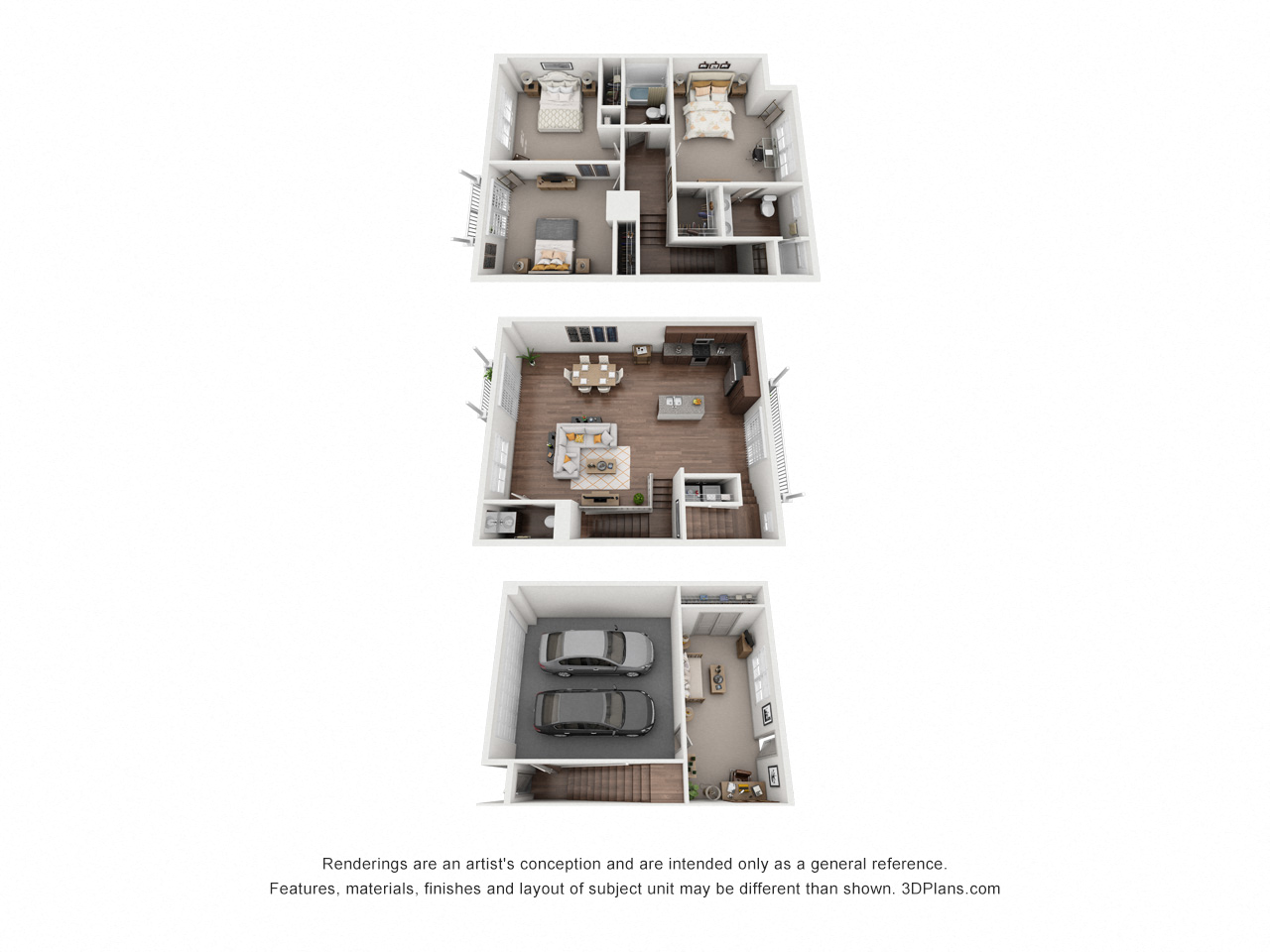 Three Bedroom | Two and One Half Bath