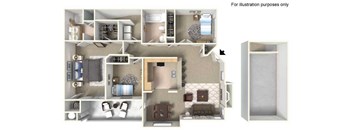 PLAN D + 1 Car Garage at Milan Apartment Townhomes, Las Vegas