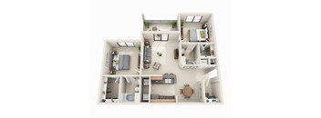 The Clare Floor Plan | 2 Bed 2 Bath | 1,056 sq.ft.