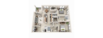 Waterford Floor Plan | 2 Bed 2 Bath | 1,168 sq.ft.