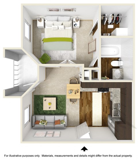 Emerald Falls Floor Plan at The Falls Apartments in Raleigh NC