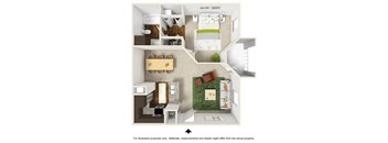 Paradise Falls Floor Plan at The Falls Apartments in Raleigh NC