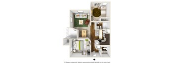 Oasis Falls Floor Plan at The Falls Apartments in Raleigh NC