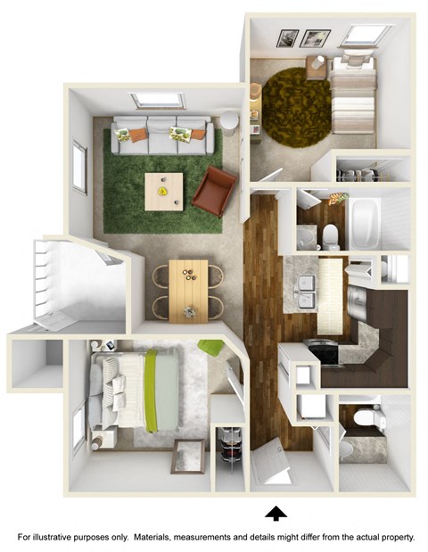 Oasis Falls Floor Plan at The Falls Apartments in Raleigh NC