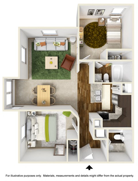 Cascade Falls Floor Plan at The Falls Apartments in Raleigh NC
