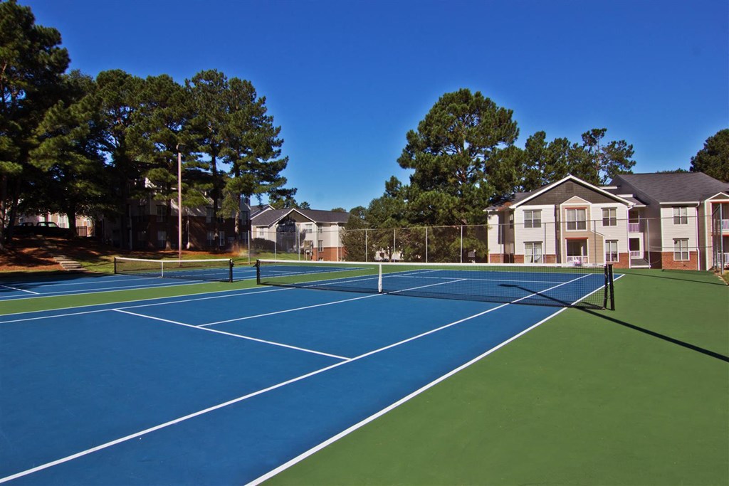 Tennis court at The Falls Apartments in Raleigh NC