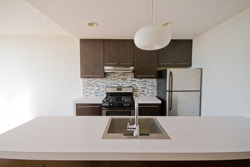 Kitchen with stainless steel appliances
