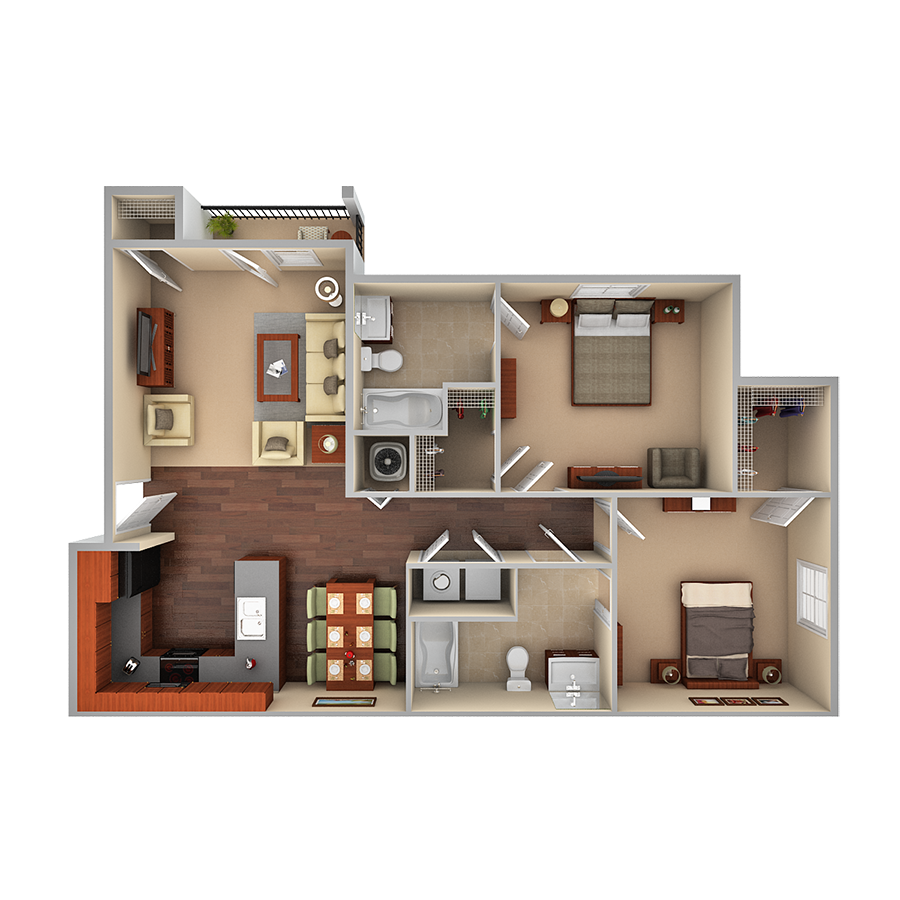 2 Bedroom Floor Plan 2