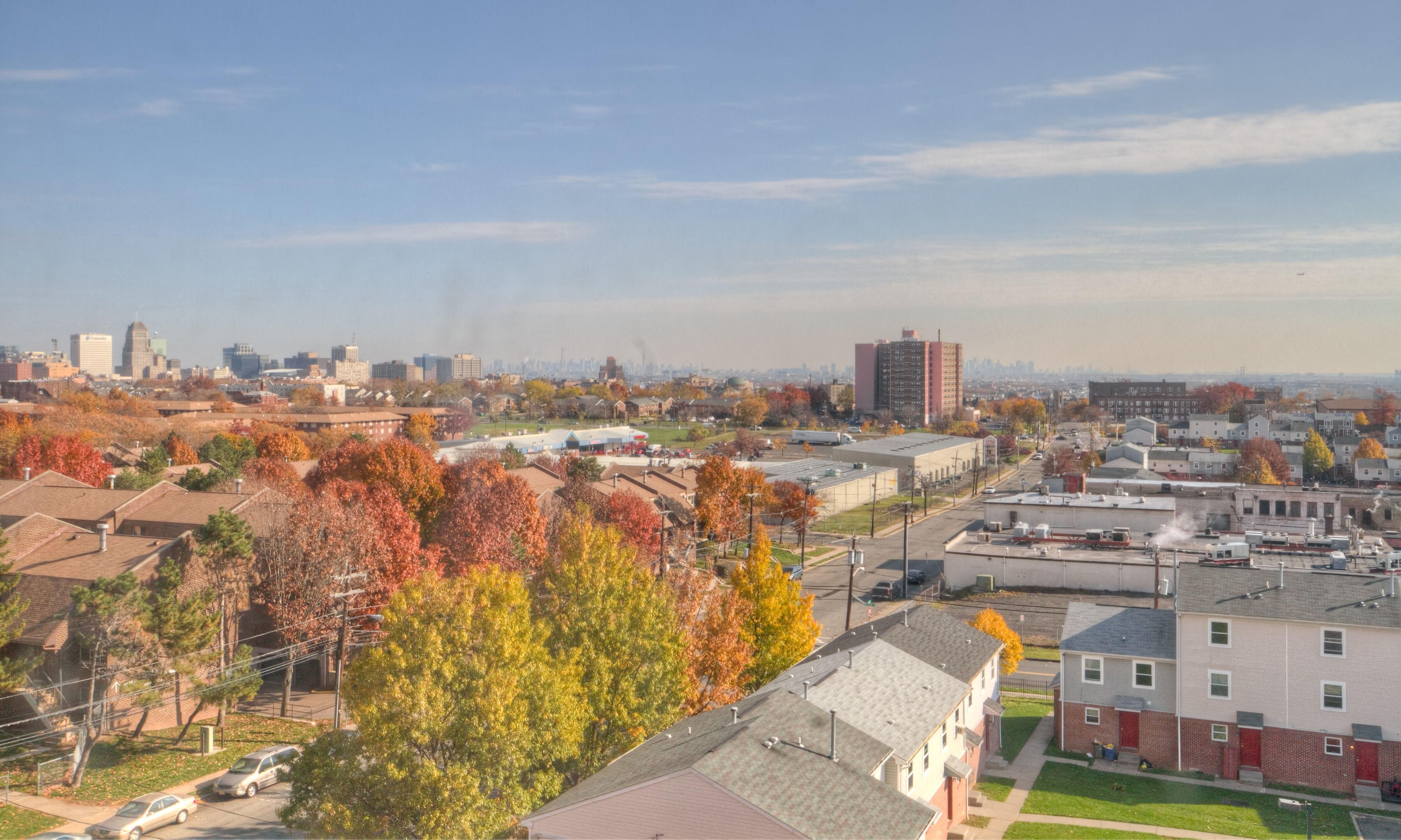 View of Newark NJ from inside the building
