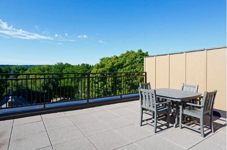 Rooftop deck with seating