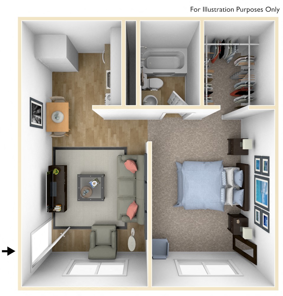 a floor plan of a 1 bedroom apartment at the crossings at white marsh