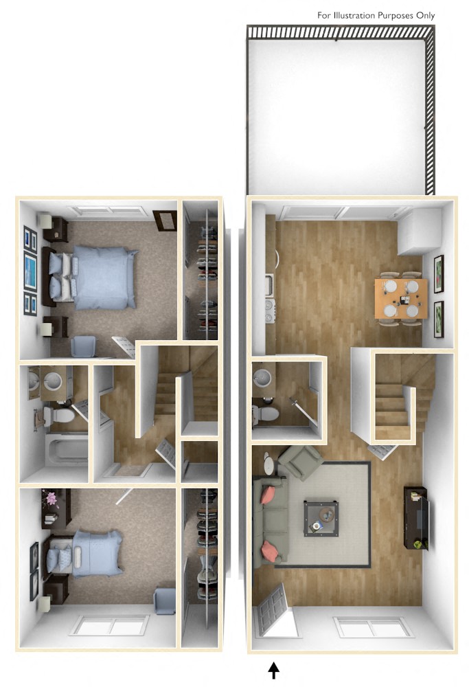 a floor plan of a two bedroom apartment