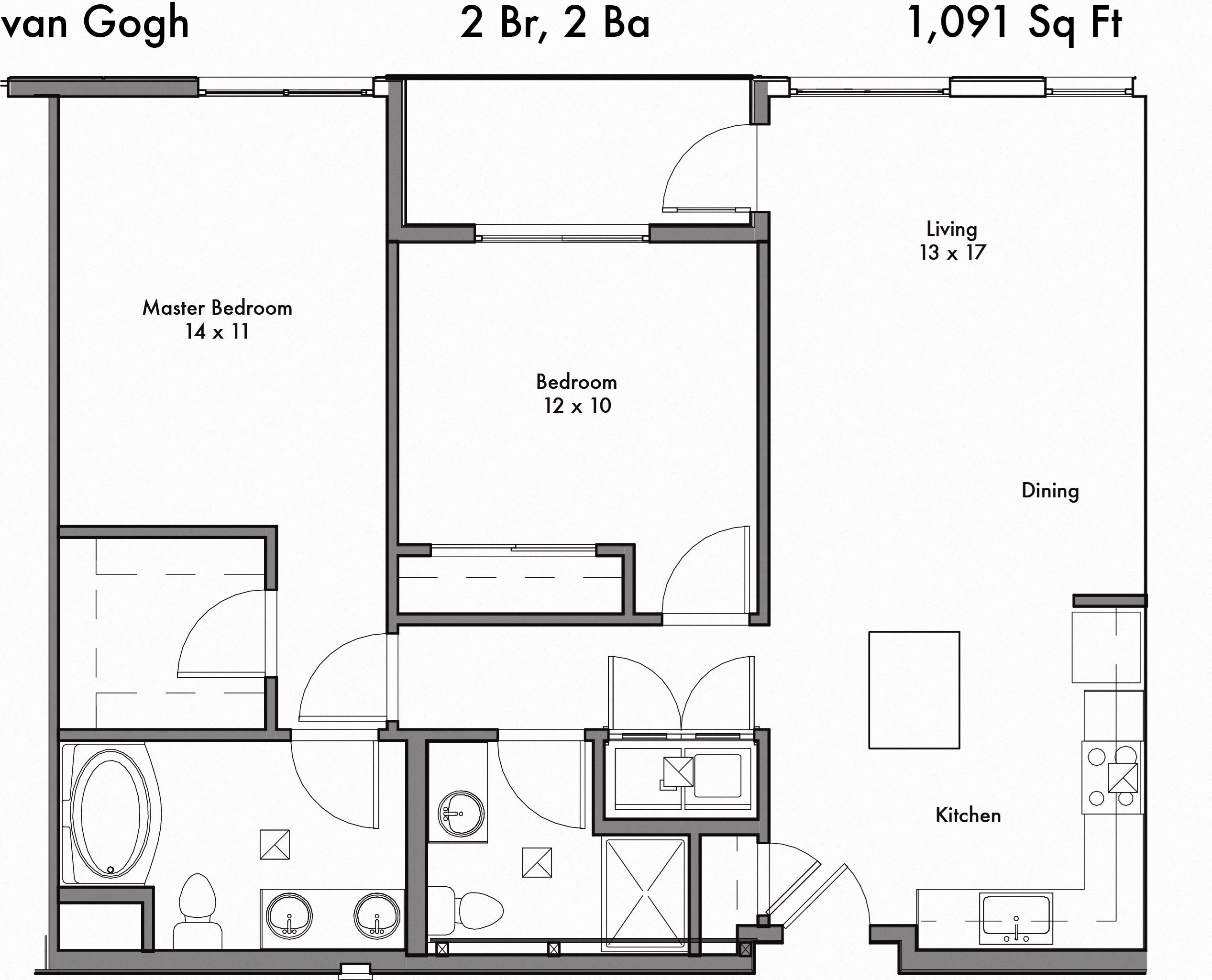 van Gogh 2 bedroom