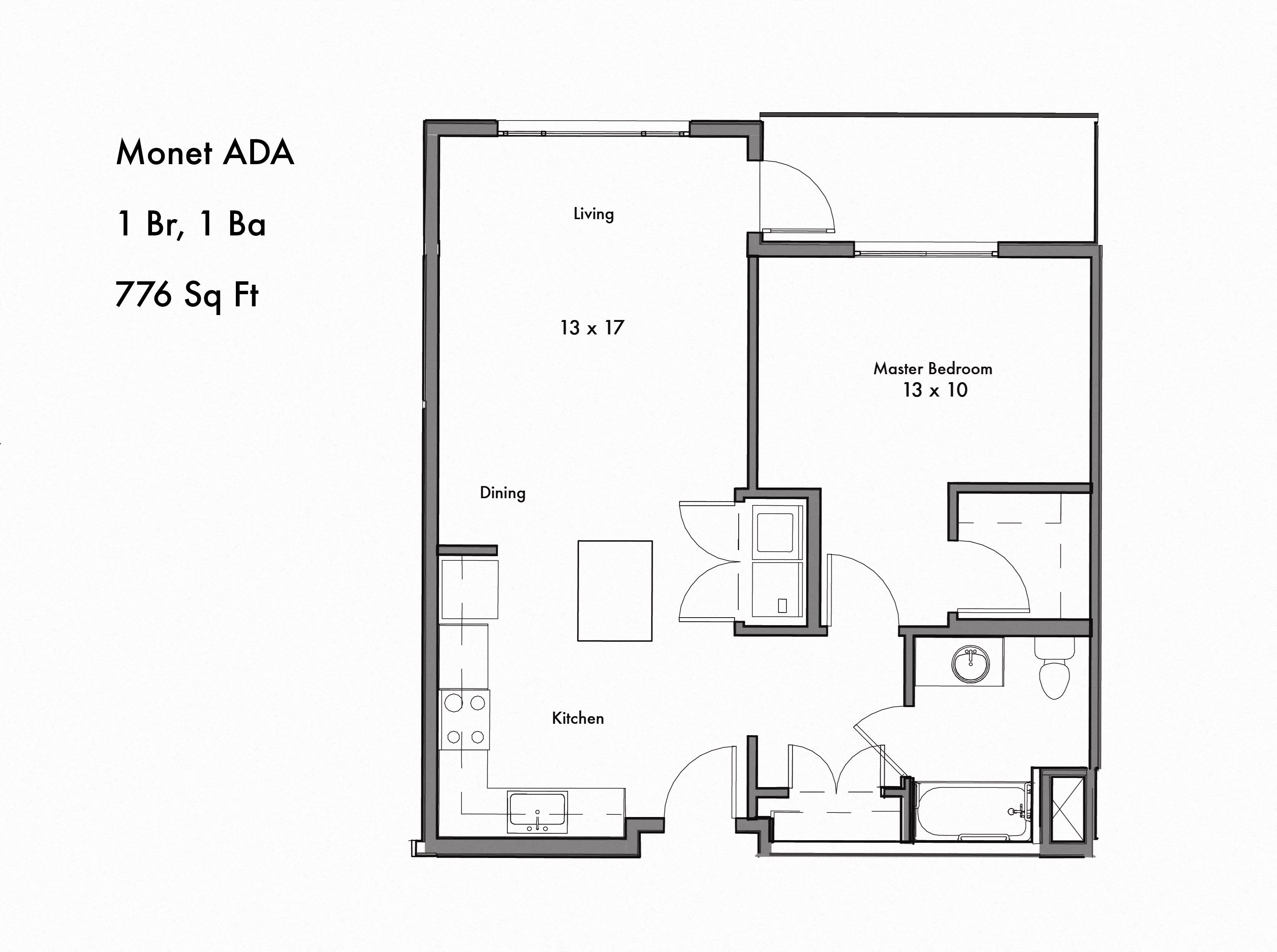 Monet ADA 1 bedroom