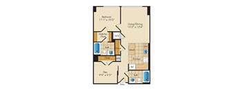 1 Bed 2 Bath w Den