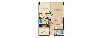 1 Bed 2 Bath w Den Sig