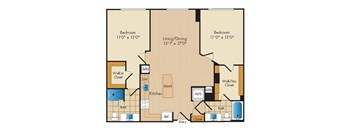 2 Bed 2 Bath-B2b