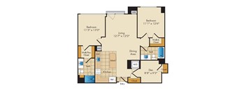2 Bed 2 Bath w Den-BD1b