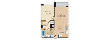 1 Bed 1 Bath Jr.-A1a