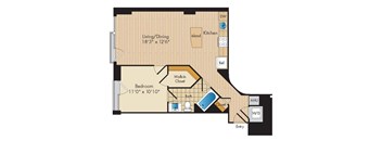 1 Bed 1 Bath-A7a