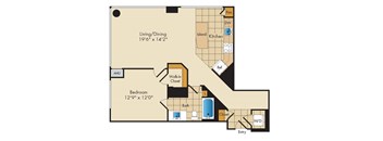 1 Bed 1 Bath-A15b
