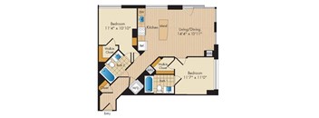 2 Bed 2 Bath-B1a