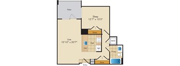 1 Bed 1 Bath-A6b