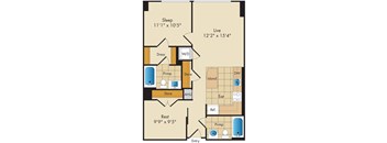 1 Bed 2 Bath w Den-AD1b
