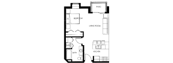 Vicinato Studio D Floor Plan at Vicinato, Wisconsin, 53715