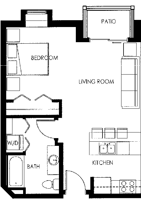 Vicinato Studio D Floor Plan at Vicinato, Wisconsin, 53715