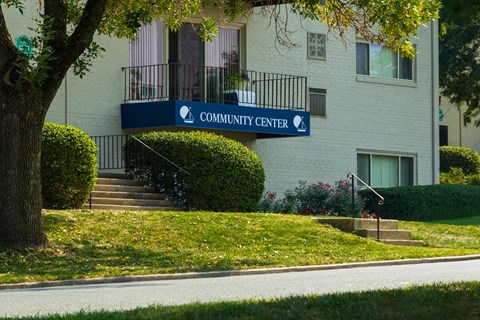 a building with a sign that reads community center