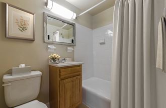 a bathroom with a toilet and a sink and a shower