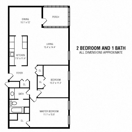 2Bedroom 1Bathroom