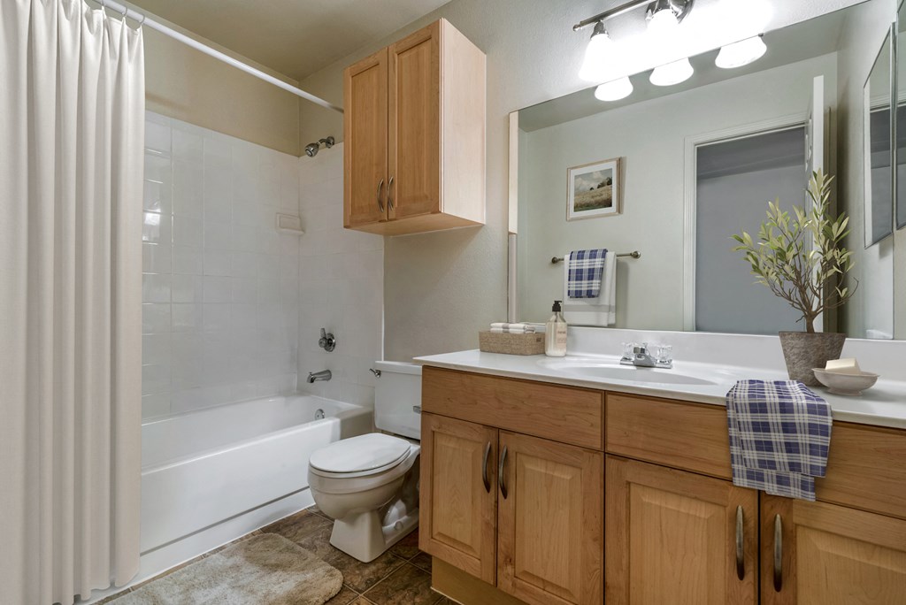 a bathroom with a sink toilet and a tub