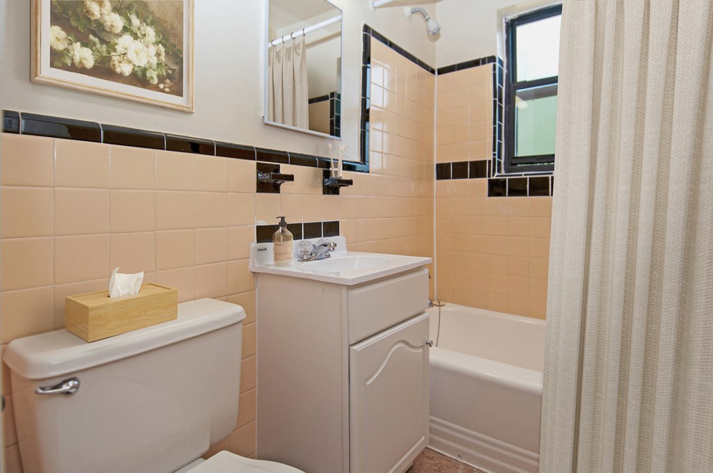 a bathroom with a sink and a toilet and a shower