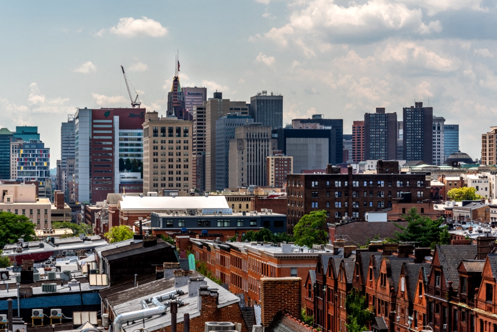 a view of the city of nyc from the roof of a building