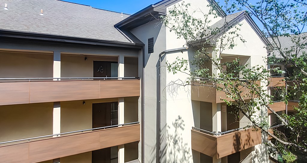 a view of the balconies of a house