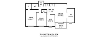 2 Bed 1.5 Bath with Den