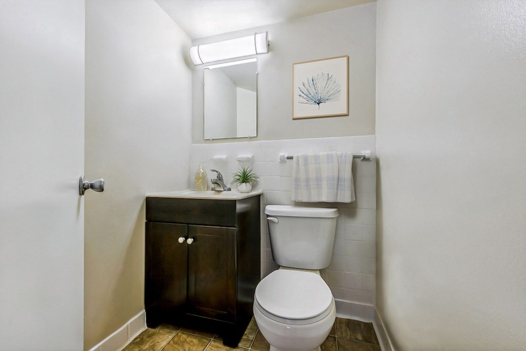 the preserve at ballantyne commons apartment bathroom with toilet and sink