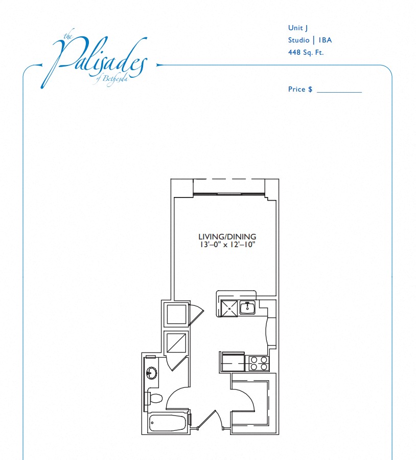 Studio 1 Bathroom (Affordable Unit Program- Income Restrictive Units)
