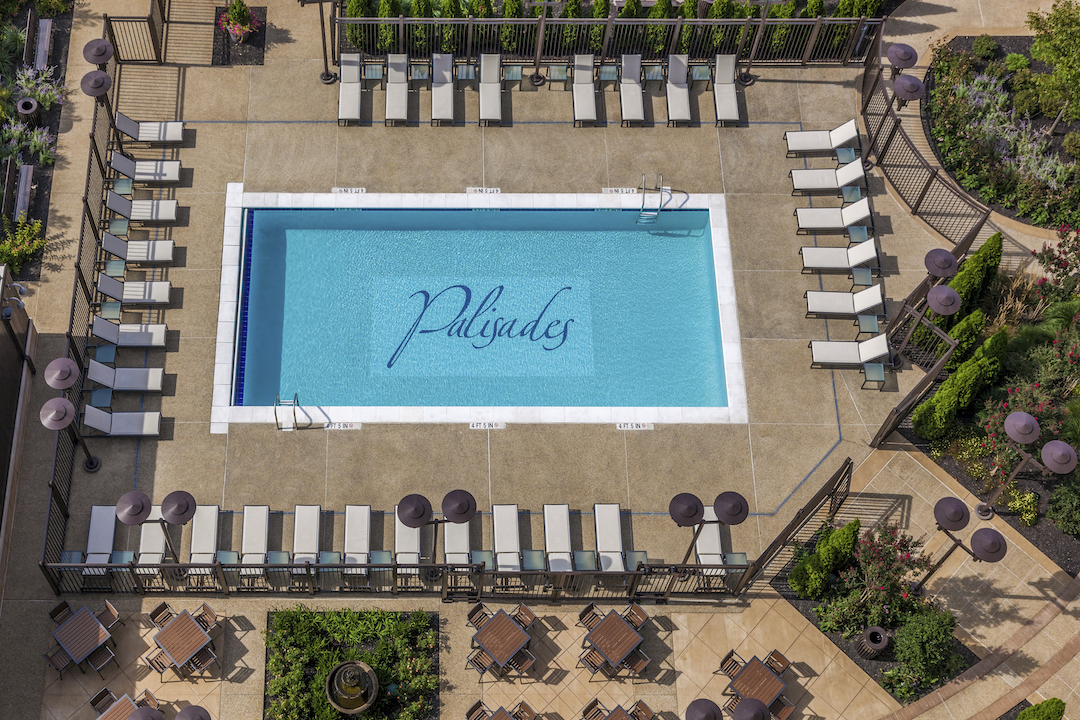 Palisades of Arundel Preserve ariel view of outdoor pool