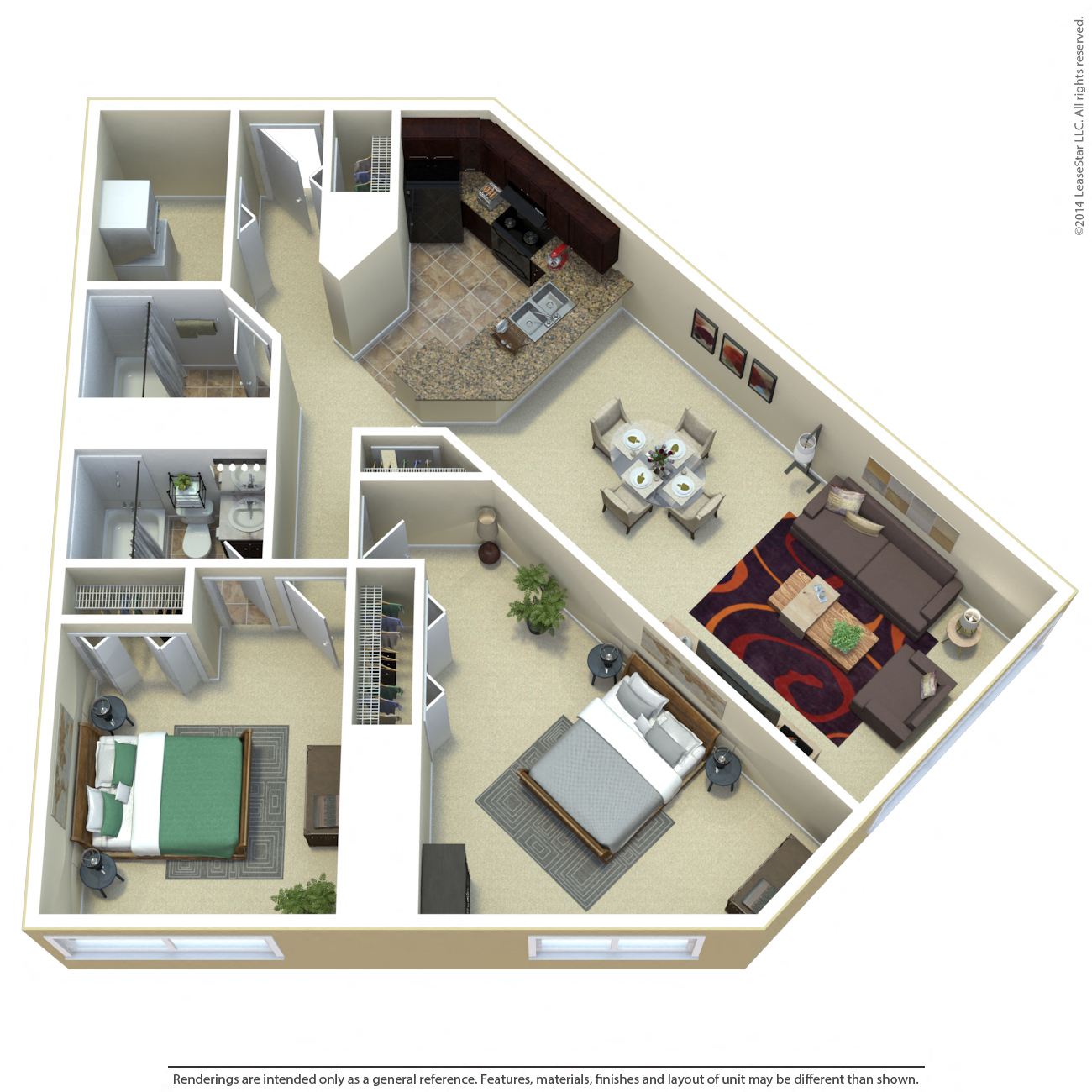 2 Bed 2 Bath