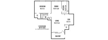 1Bedroom  Den  1Bathroom