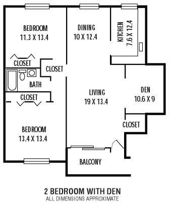 2Bedroom Den 1Bathroom